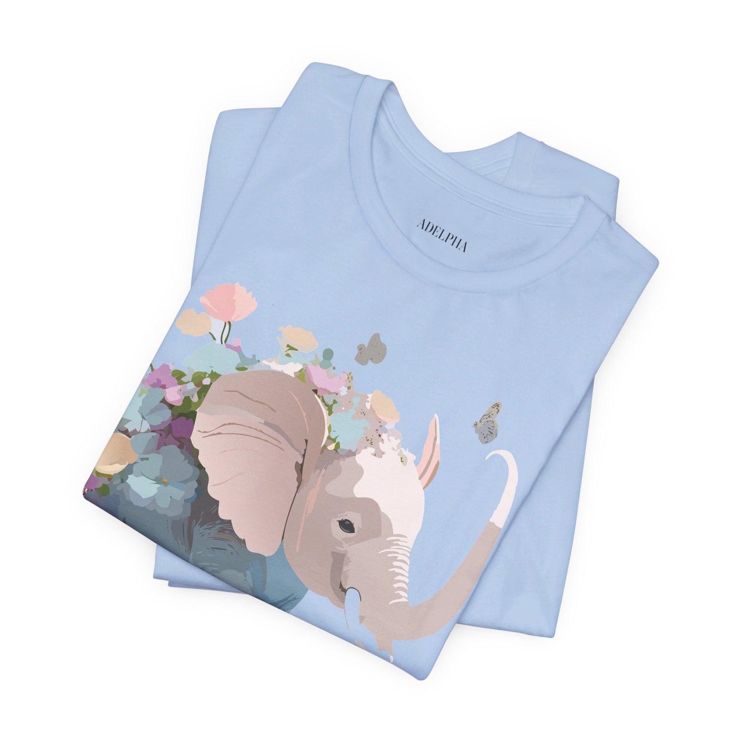 Natural Cotton Tee Shirt with Elephant