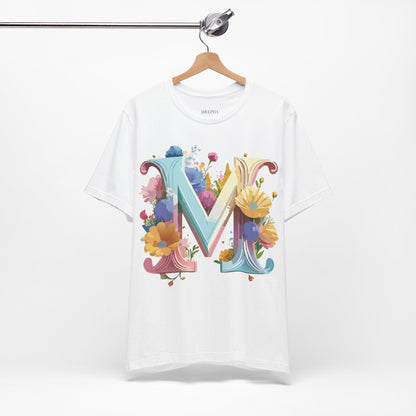 Natural Cotton Tee Shirt - Letters Collection - M Printify