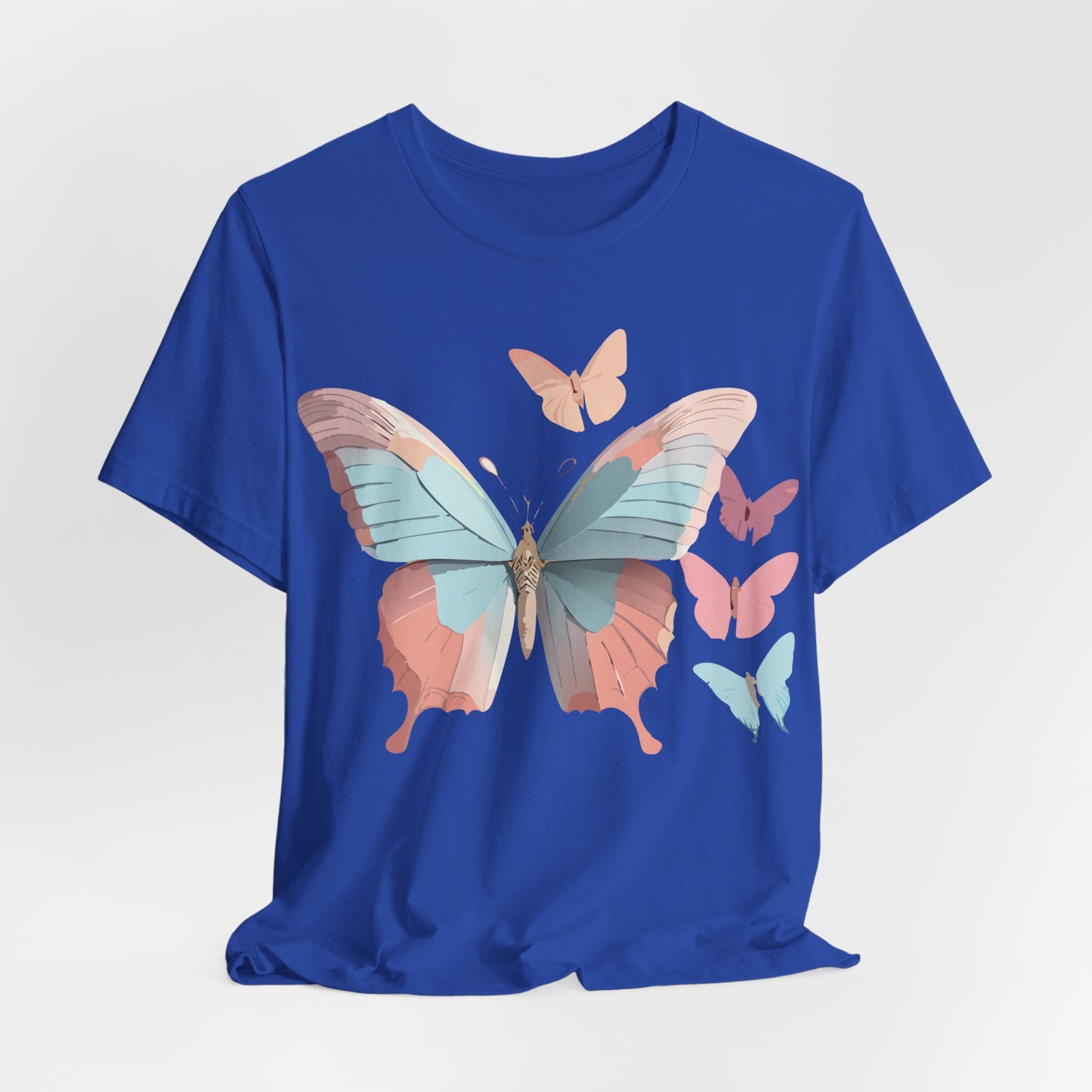 Natural Cotton Tee Shirt with Butterfly