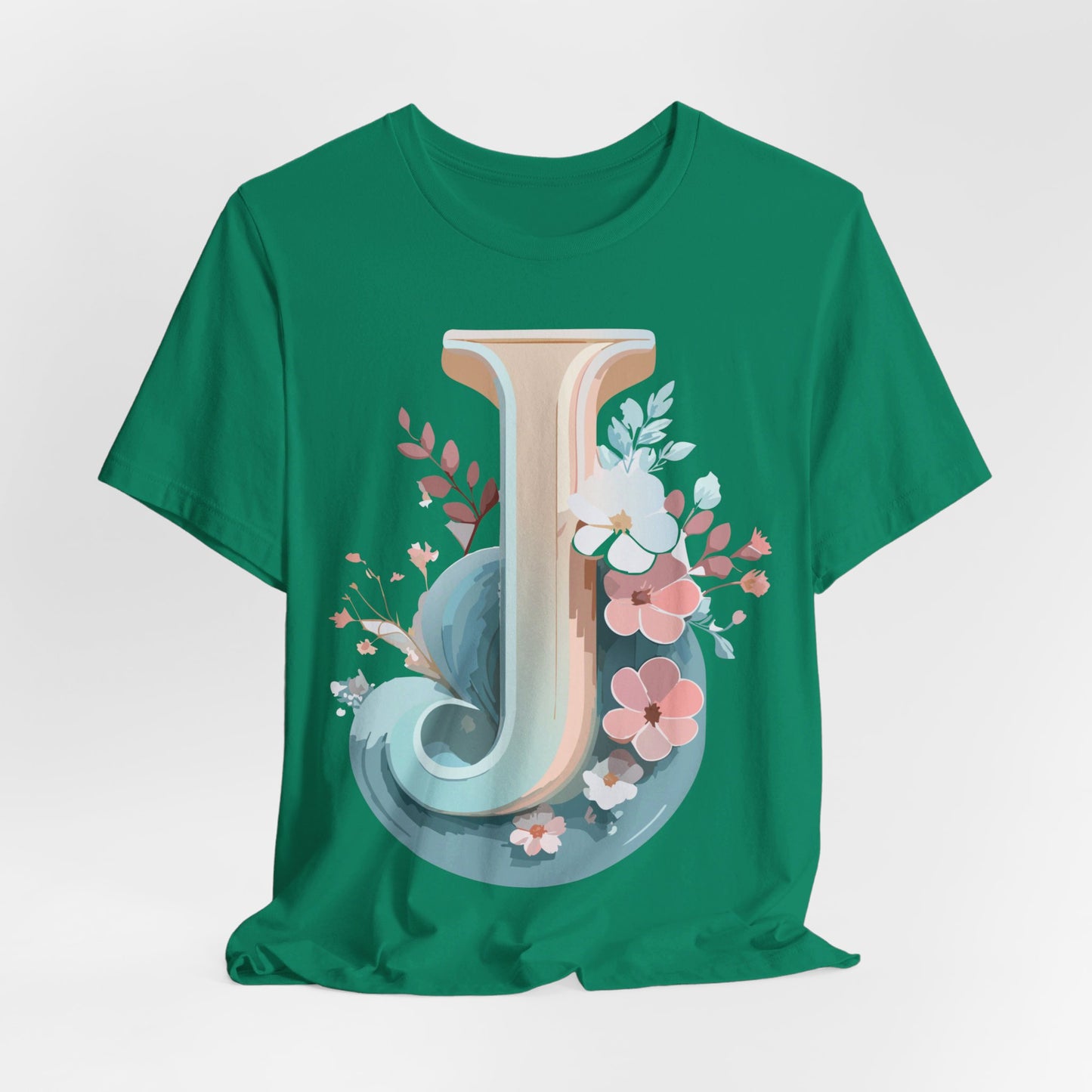 Natural Cotton Tee Shirt - Letters Collection - J