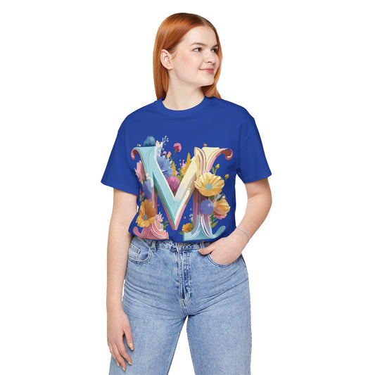 Natural Cotton Tee Shirt - Letters Collection - M Printify