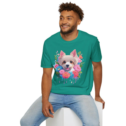 Unisex Gildan Softstyle Animal Print Dog Shirt Tee 100 Percent Cotton
