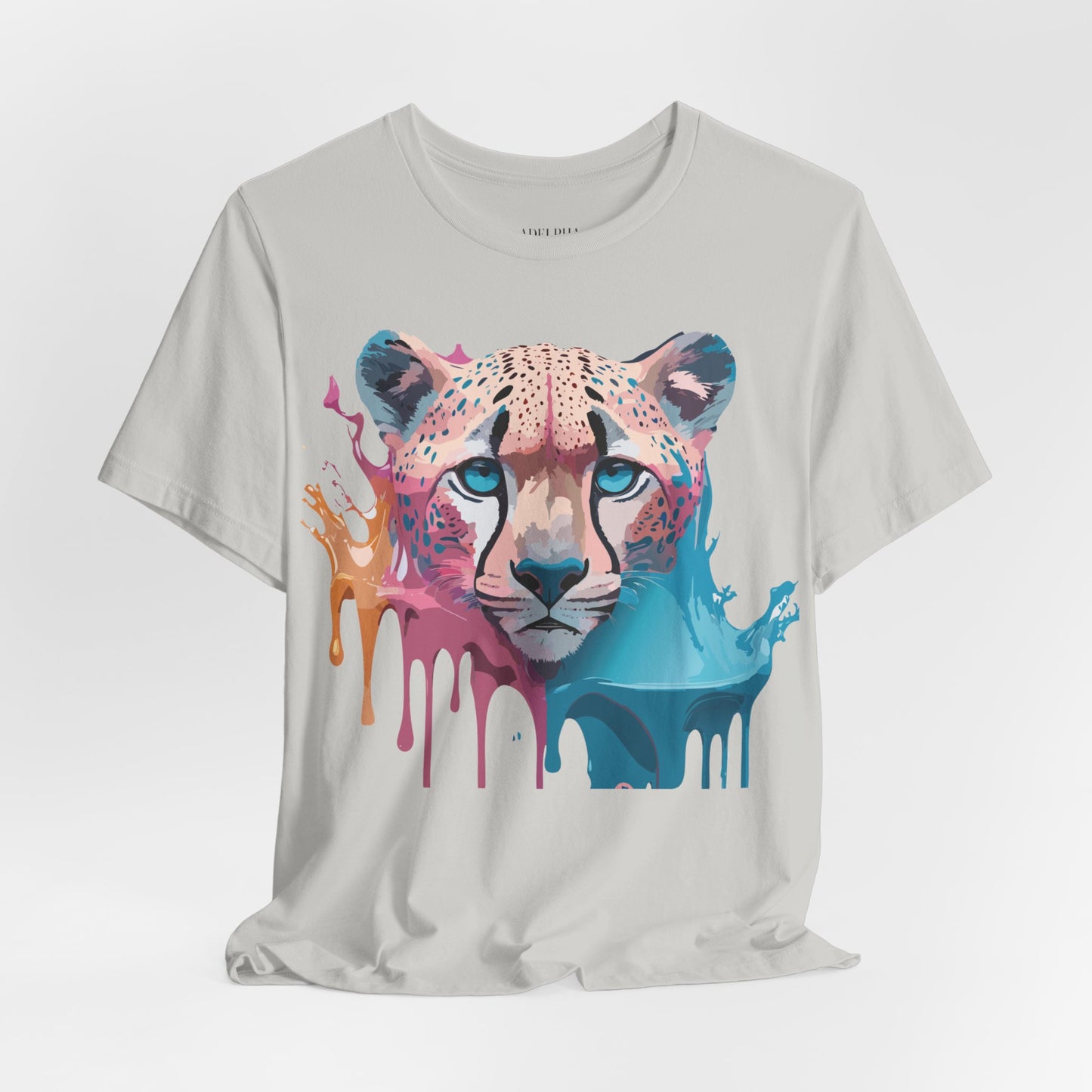 Natural Cotton Tee Shirt with Cheetah