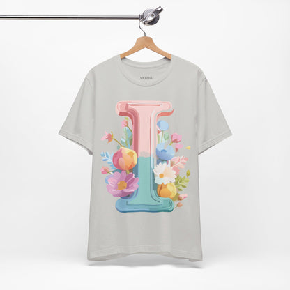 Natural Cotton Tee Shirt - Letters Collection - I Printify