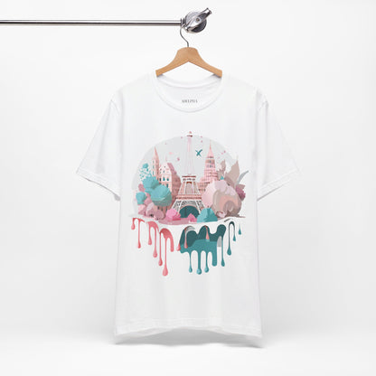 Natural Cotton Tee Shirt - Beautiful Places Collection - Paris Printify