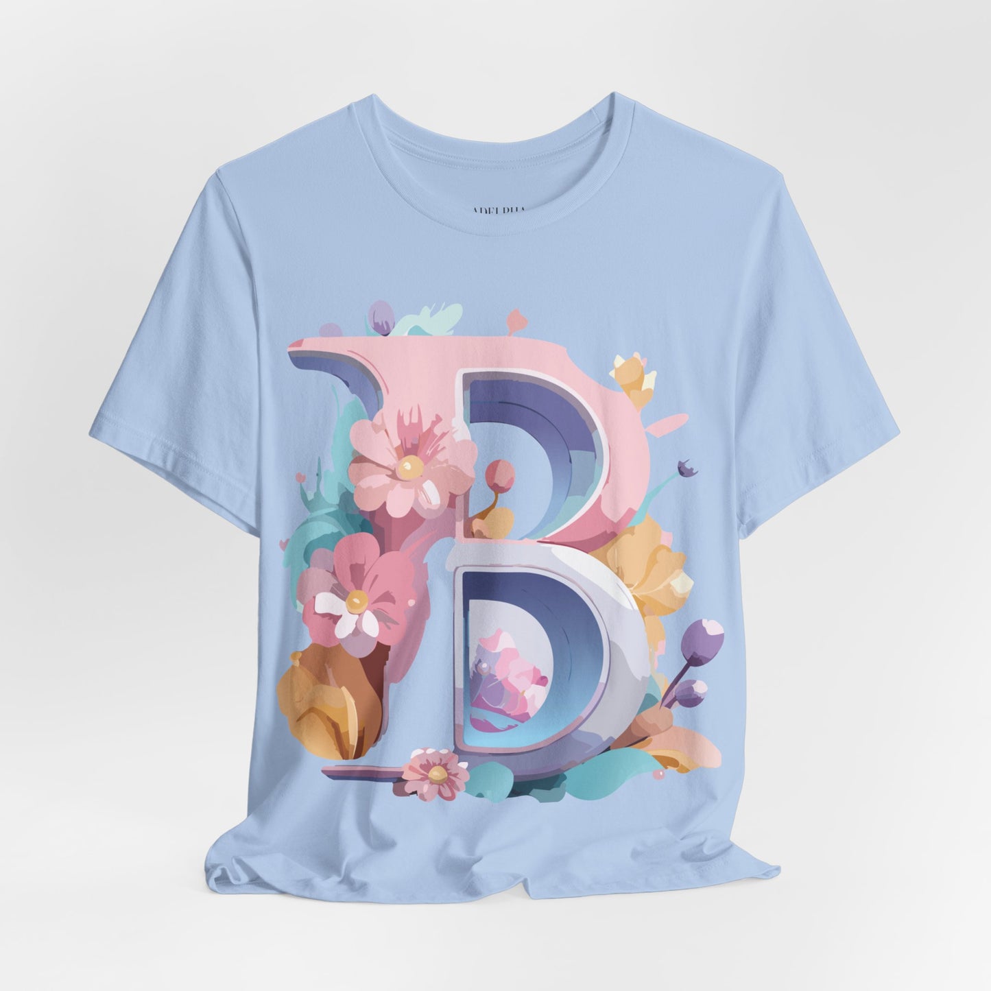 Natural Cotton Tee Shirt - Letters Collection - B