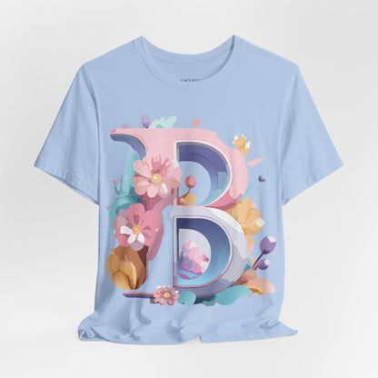 Natural Cotton Tee Shirt - Letters Collection - B Printify