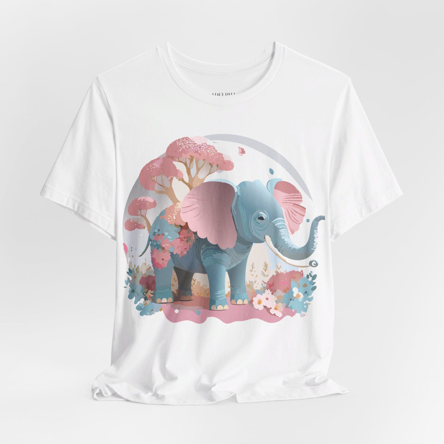 Natural Cotton Tee Shirt with Elephant