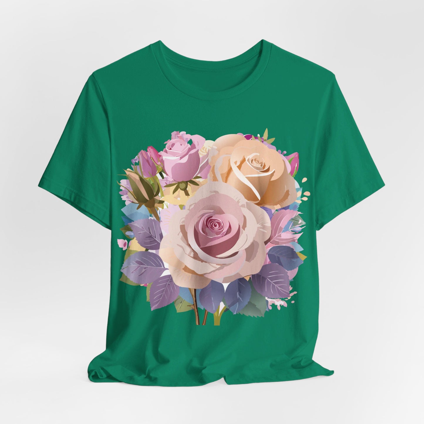 T-shirt en coton naturel avec fleurs