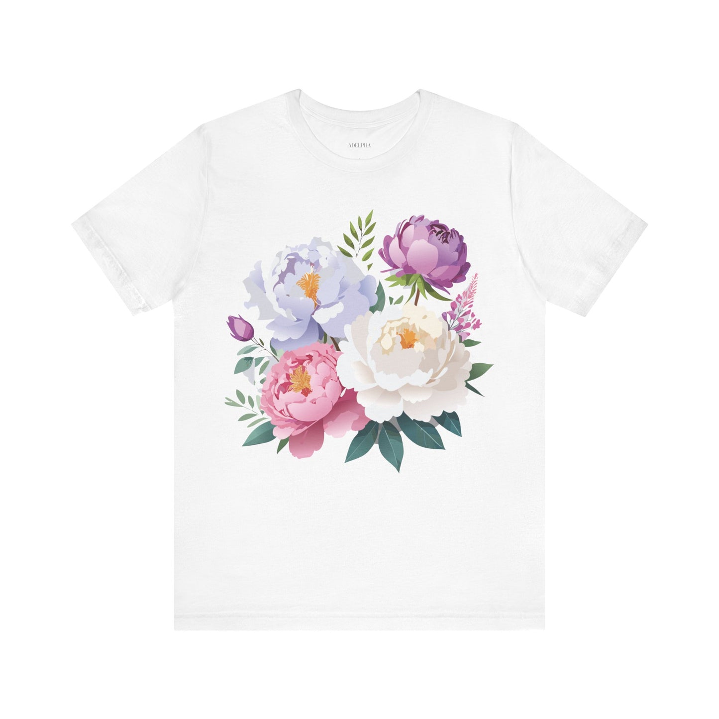 T-shirt en coton naturel avec fleurs