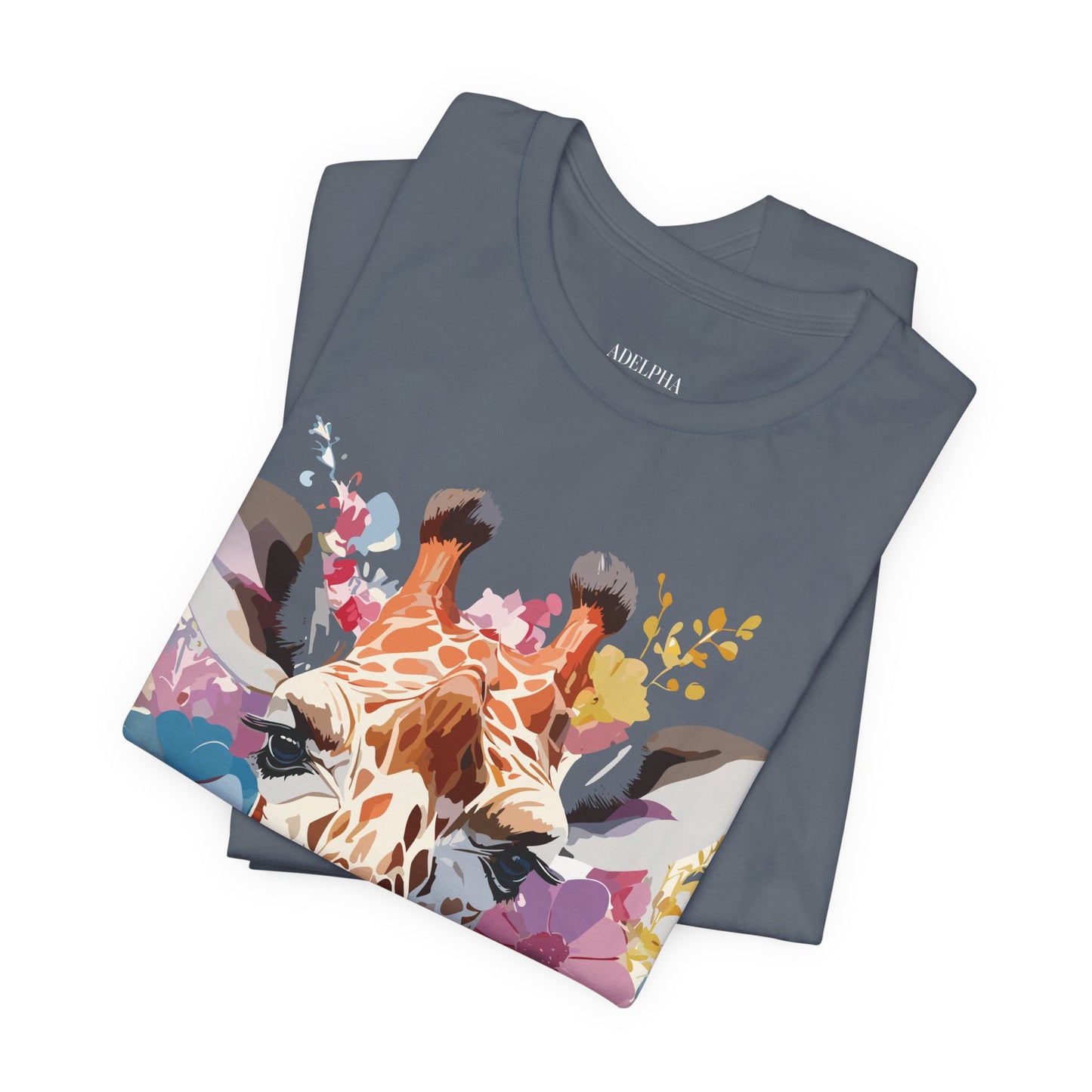 Natural Cotton Tee Shirt with Giraffe