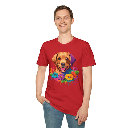Unisex Dog Shirt With Animals Tee Softstyle Gildan 64000 Comfort Fit