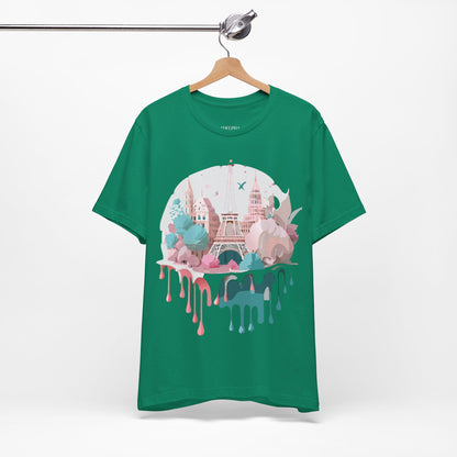 Natural Cotton Tee Shirt - Beautiful Places Collection - Paris Printify
