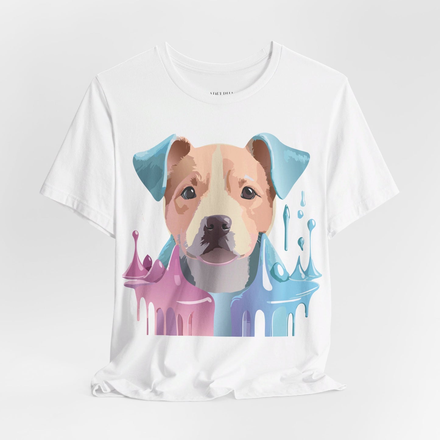 Natural Cotton Tee Shirt with Dog