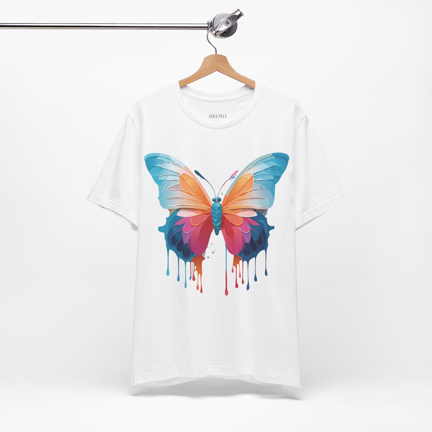 Natural Cotton Tee Shirt with Butterfly