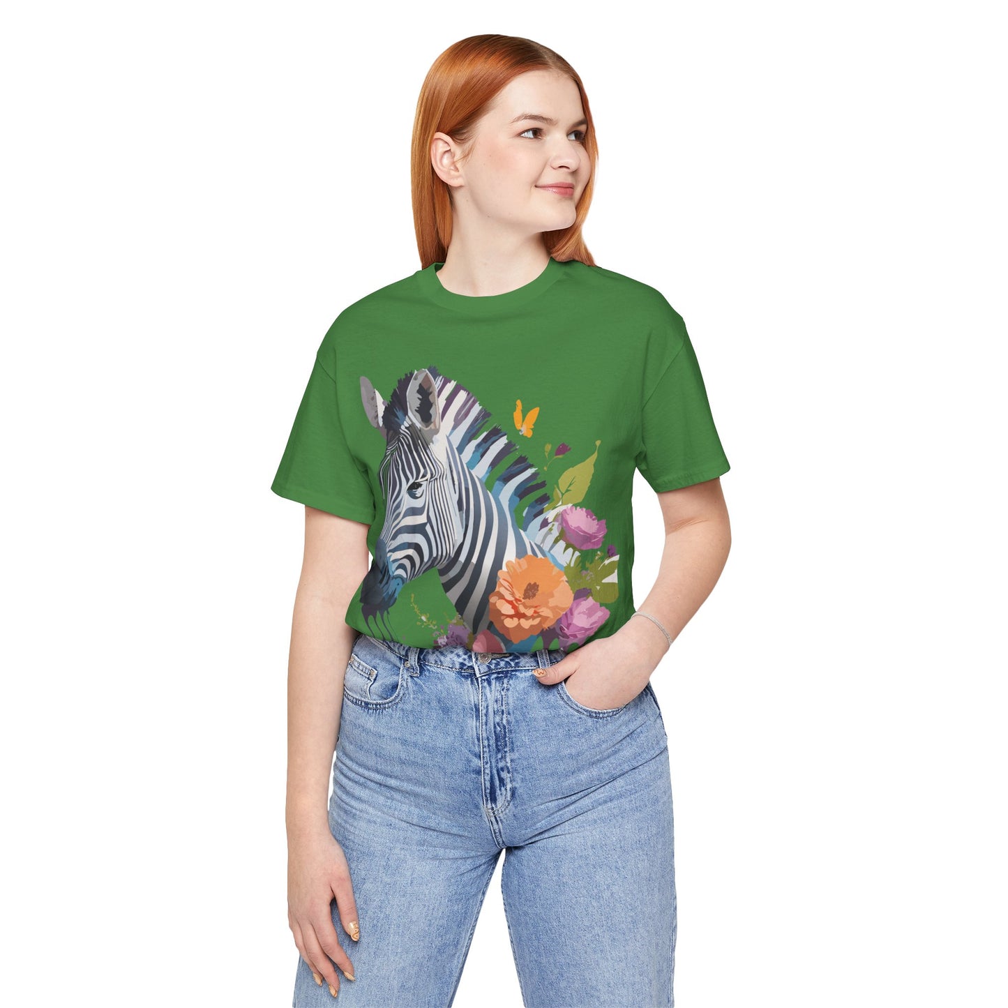 Natural Cotton Tee Shirt with Zebra