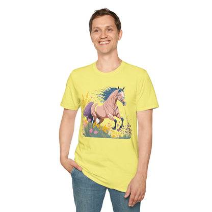 Unisex Horse Shirt With Animal Design Gildan Softstyle 64000 Tee