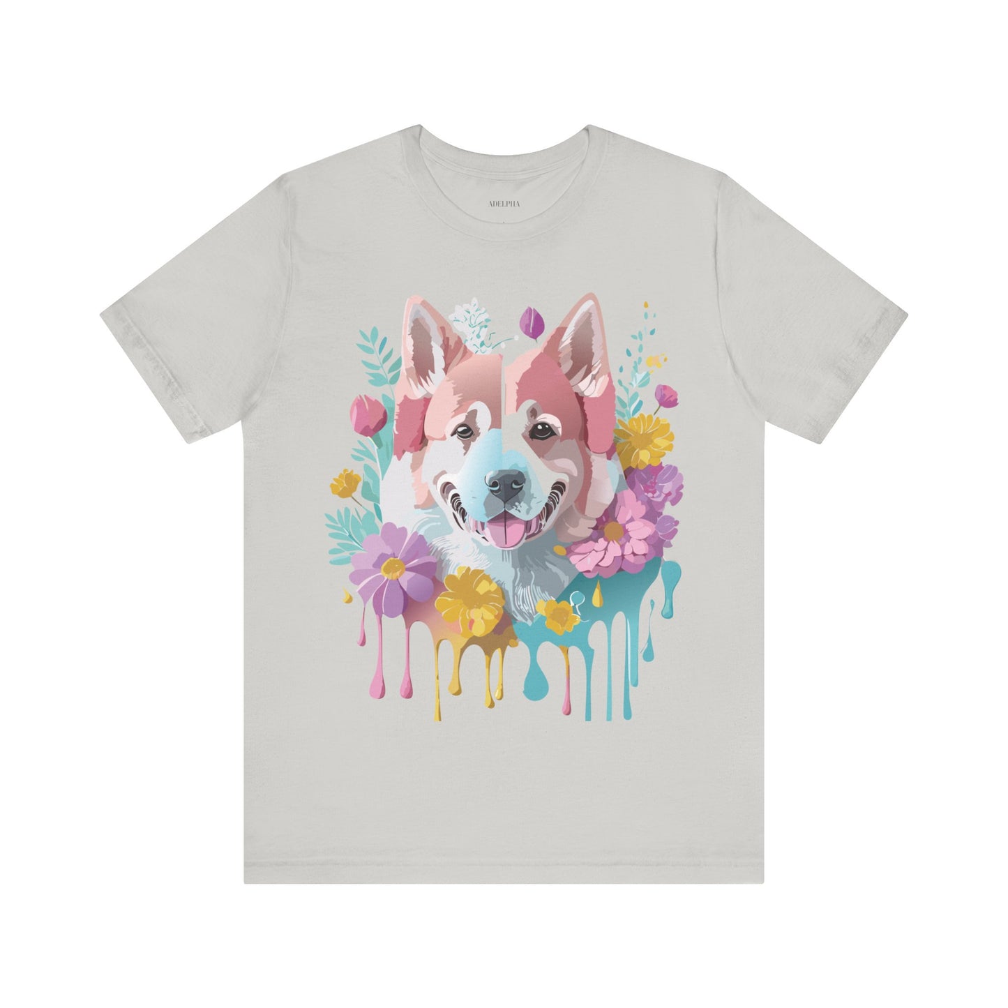 Natural Cotton Tee Shirt with Dog