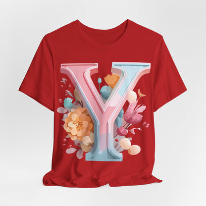 Natural Cotton Tee Shirt - Letters Collection - Y Printify