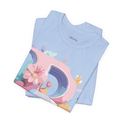 Natural Cotton Tee Shirt - Letters Collection - B Printify