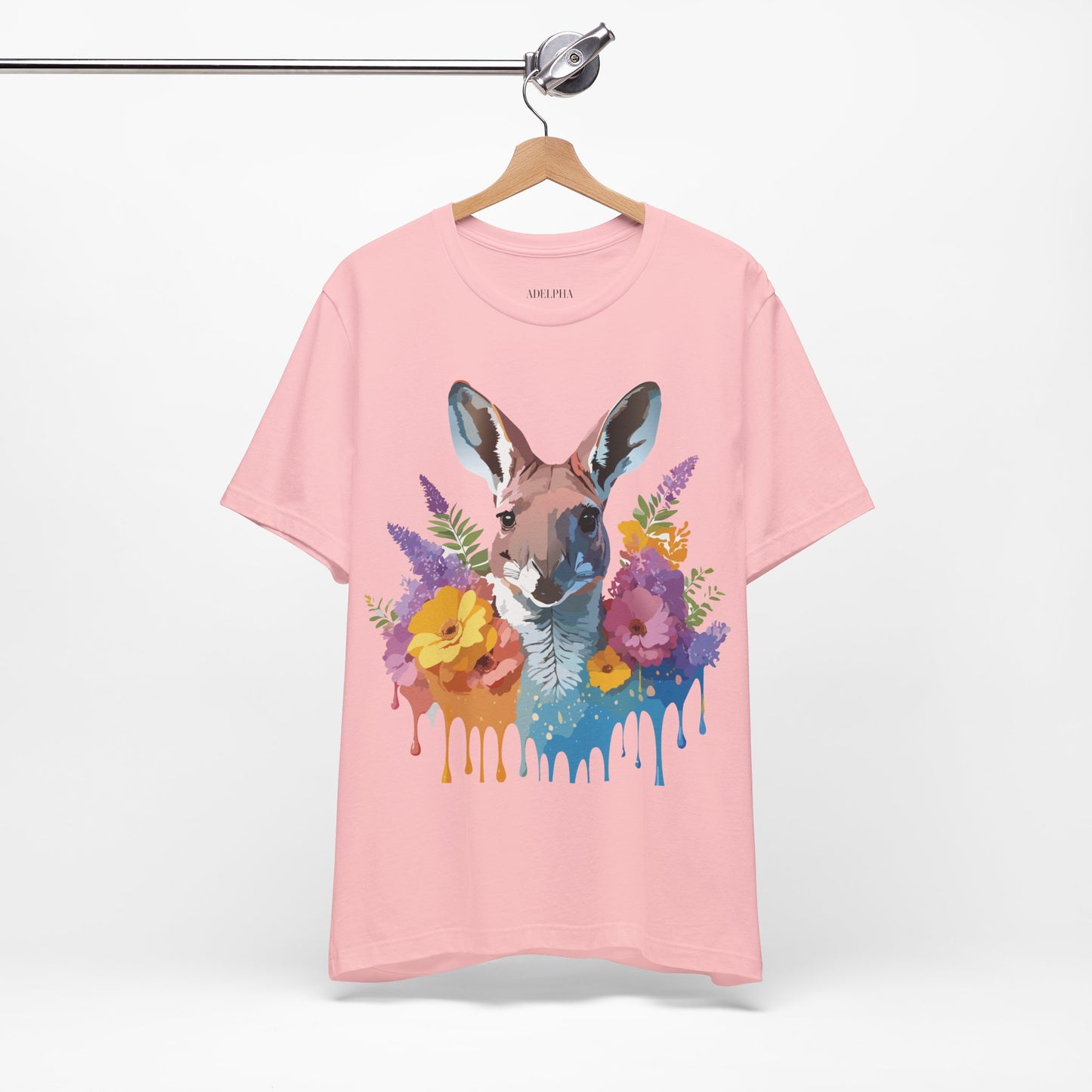 Natural Cotton Tee Shirt with Kangaroo