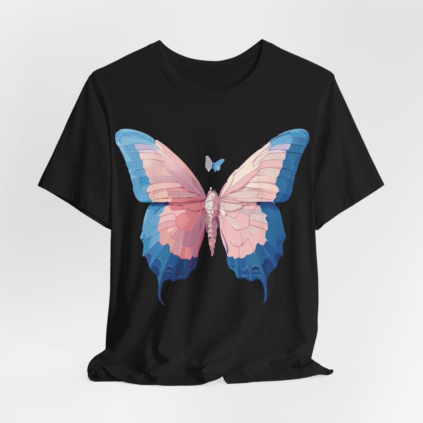 Natural Cotton Tee Shirt with Butterfly