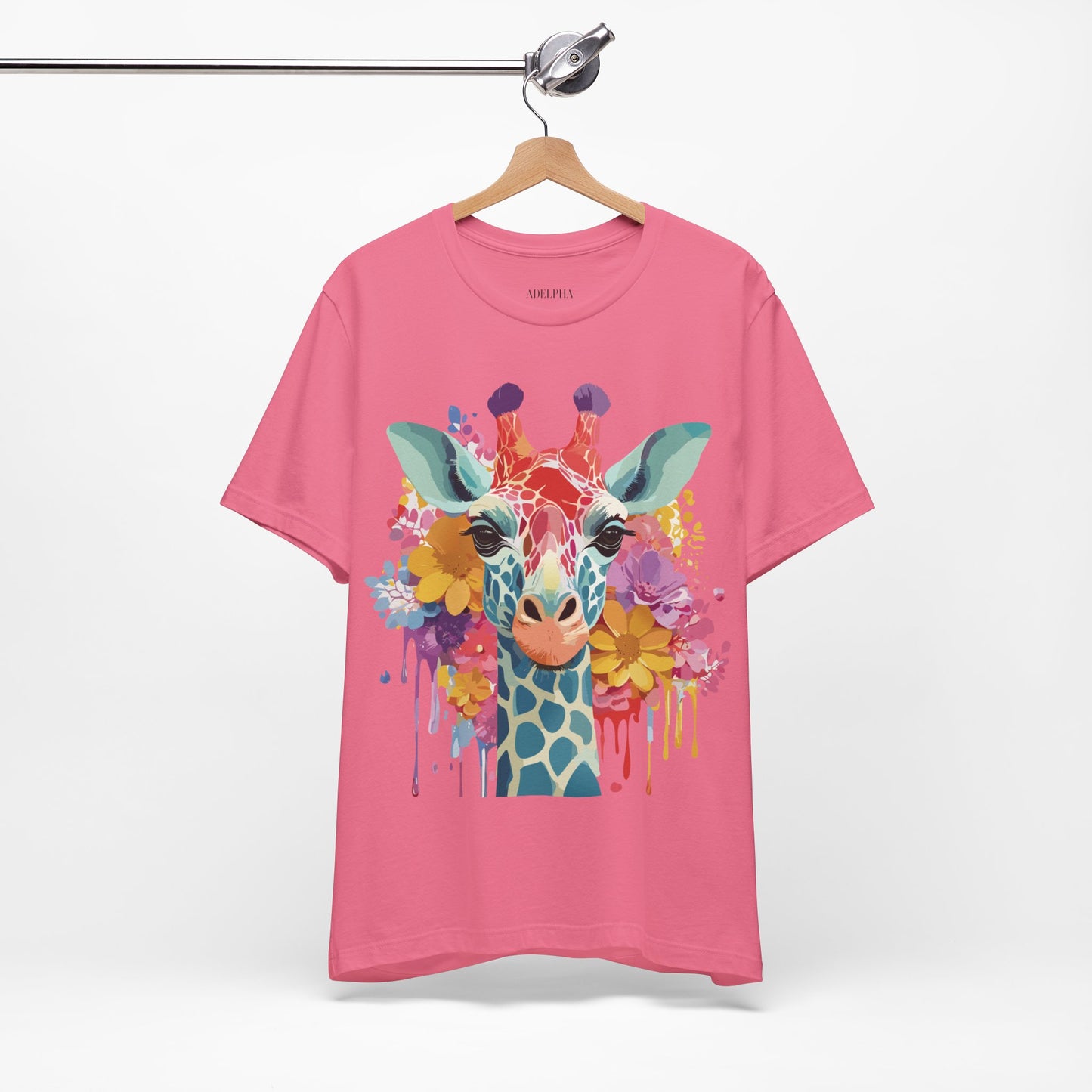 Natural Cotton Tee Shirt with Giraffe