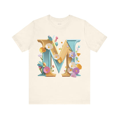 Natural Cotton Tee Shirt - Letters Collection - M Printify