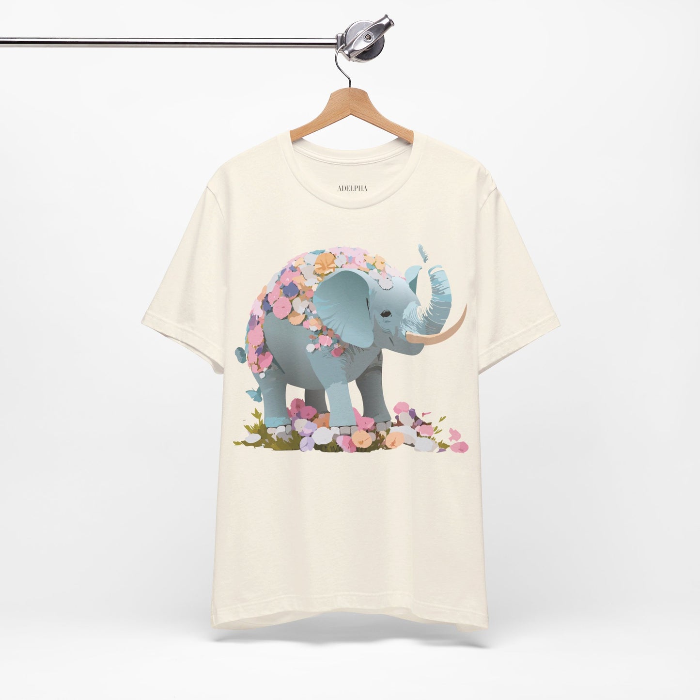 T-Shirt aus natürlicher Baumwolle mit Elefant