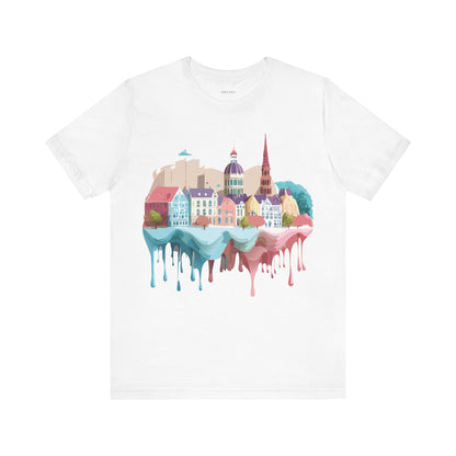 Natural Cotton Tee Shirt - Beautiful Places Collection - Warnemünde and Rostock - Germany Printify