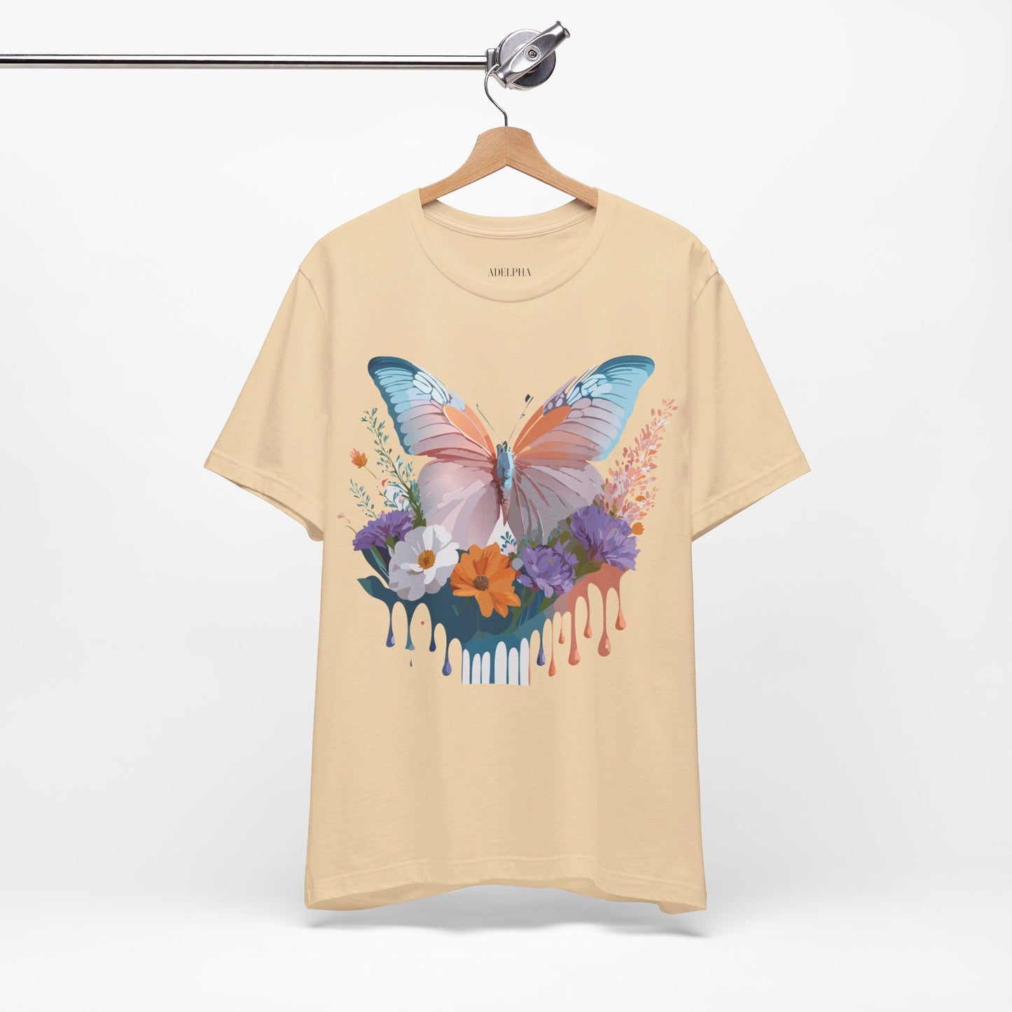 T-shirt en coton naturel avec papillon