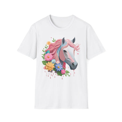 Unisex Horse Shirt Softstyle Cotton Tee With Animal Print Design