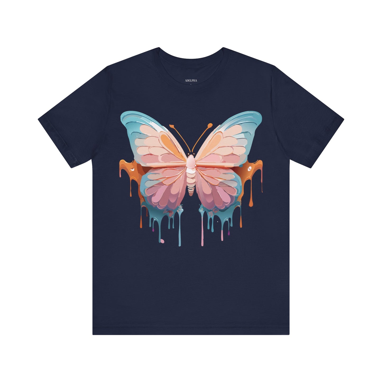 Natural Cotton Tee Shirt with Butterfly