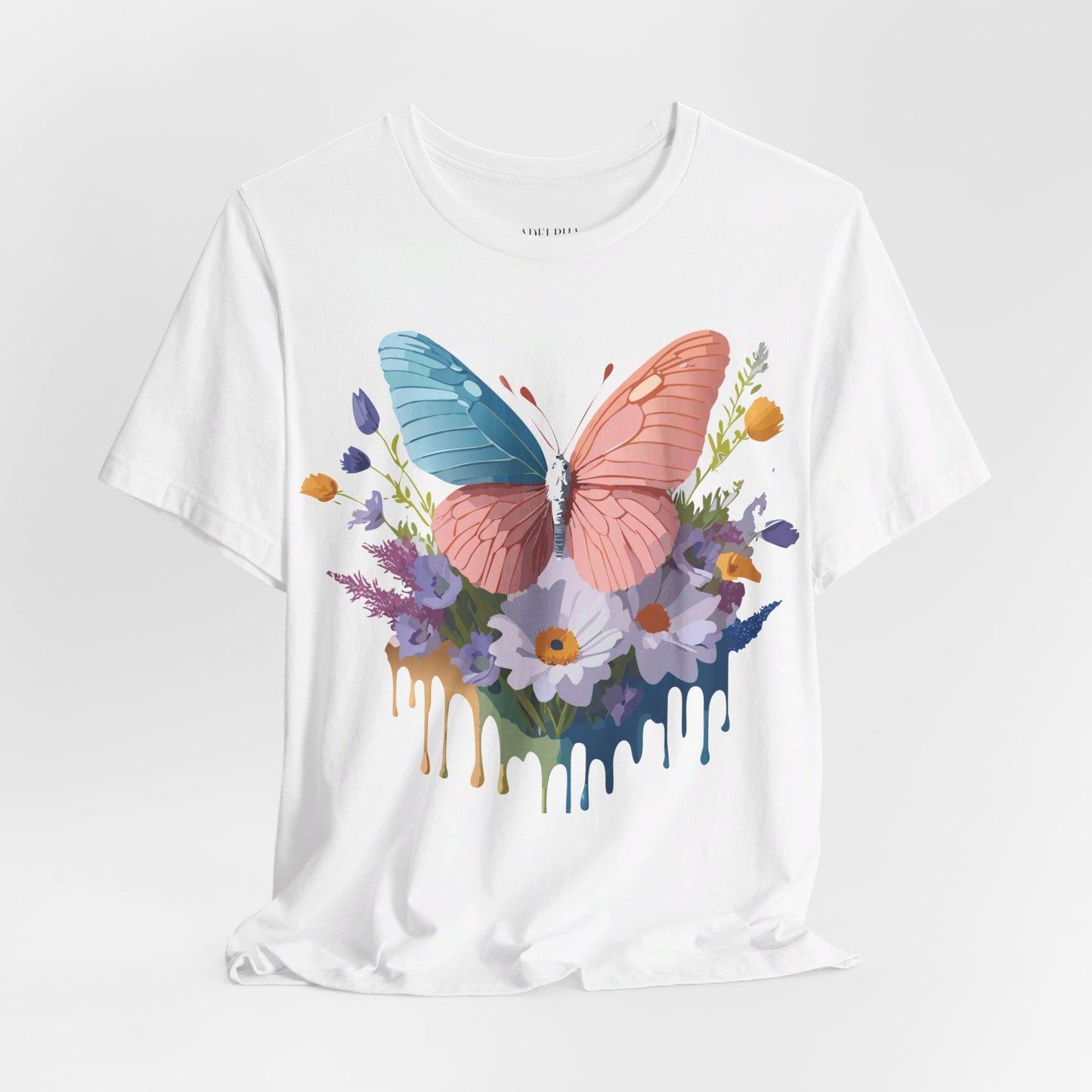 T-Shirt aus natürlicher Baumwolle mit Schmetterling