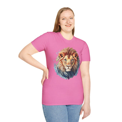 Unisex Lion Shirt Gildan Softstyle 64000 Tee 100 Percent Ring Spun Cotton