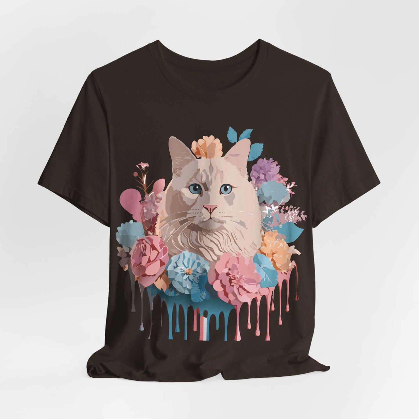 Natural Cotton Tee Shirt with Cat