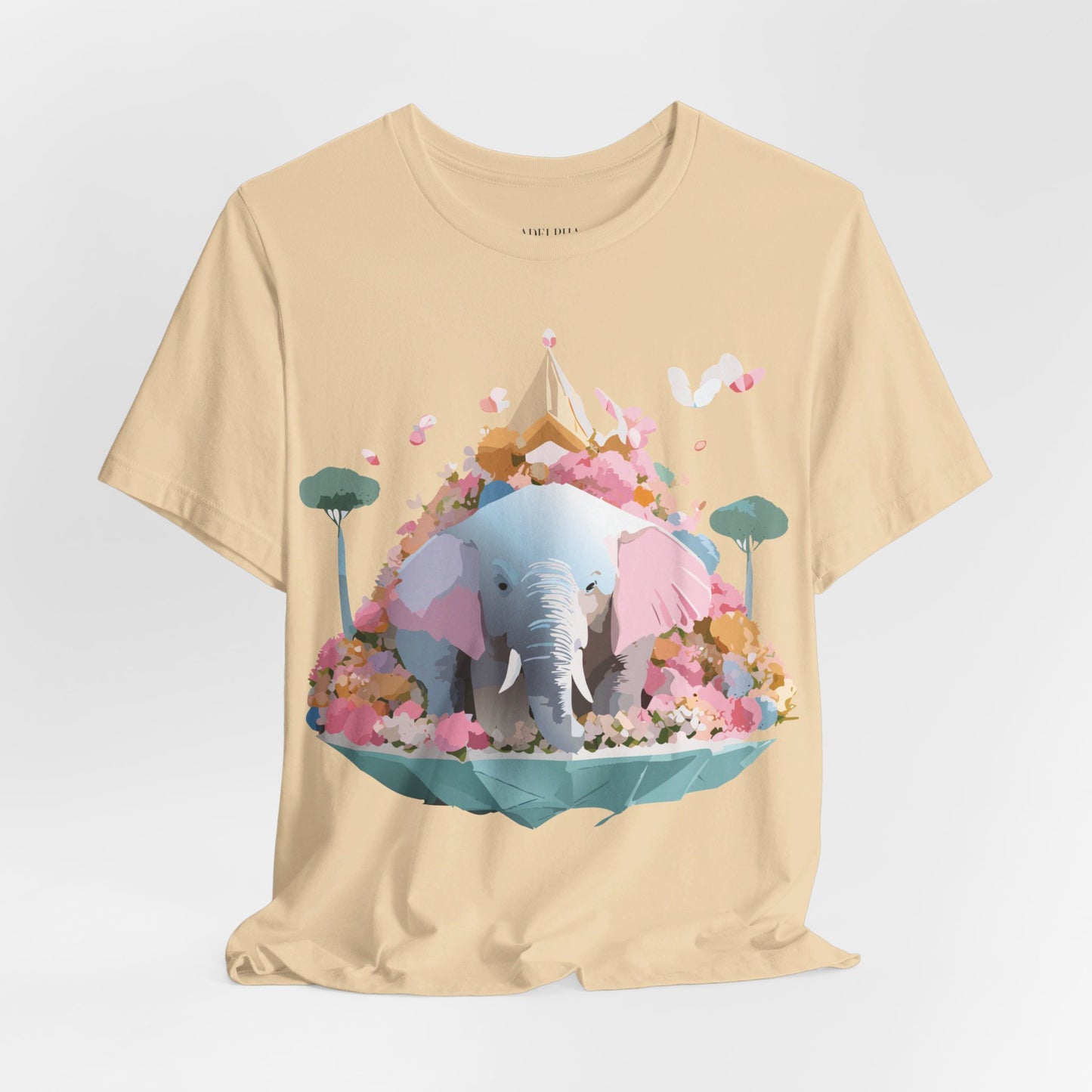 T-shirt en coton naturel avec motif éléphant