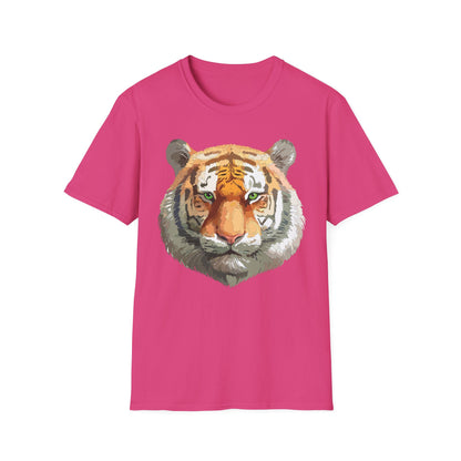 Tiger Print Shirt Unisex Animal Tee Gildan Softstyle 64000 Cotton Comfort