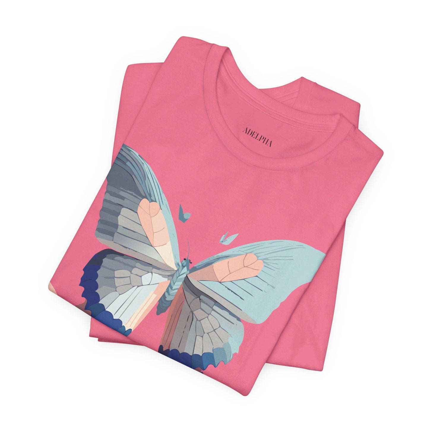 Natural Cotton Tee Shirt with Butterfly