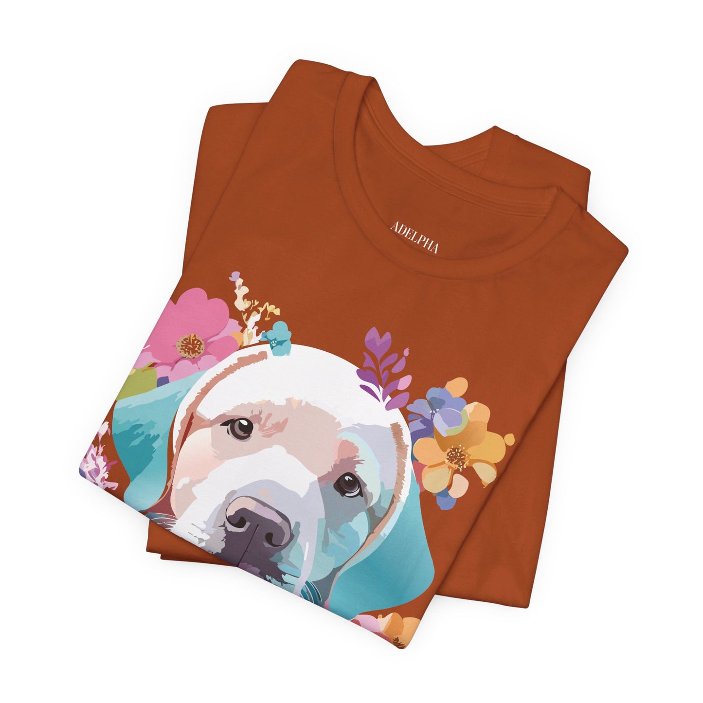 Natural Cotton Tee Shirt with Dog