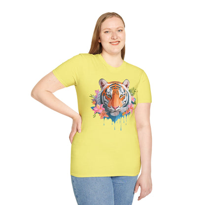 Tiger Shirt Unisex Animal Tee Gildan Softstyle 64000 Cotton Tee