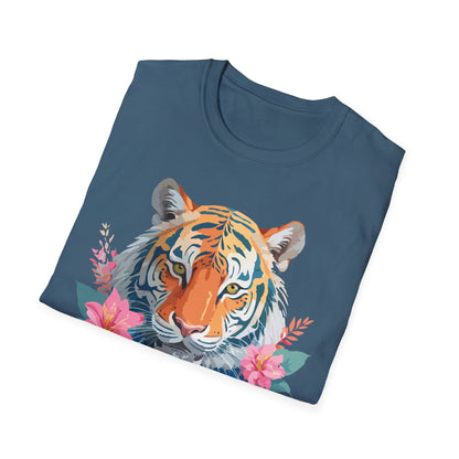 Tiger Unisex Softstyle T Shirt 100 Percent Cotton Gildan 64000 Animal Tee