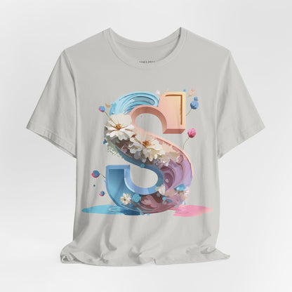 Natural Cotton Tee Shirt - Letters Collection - S Printify