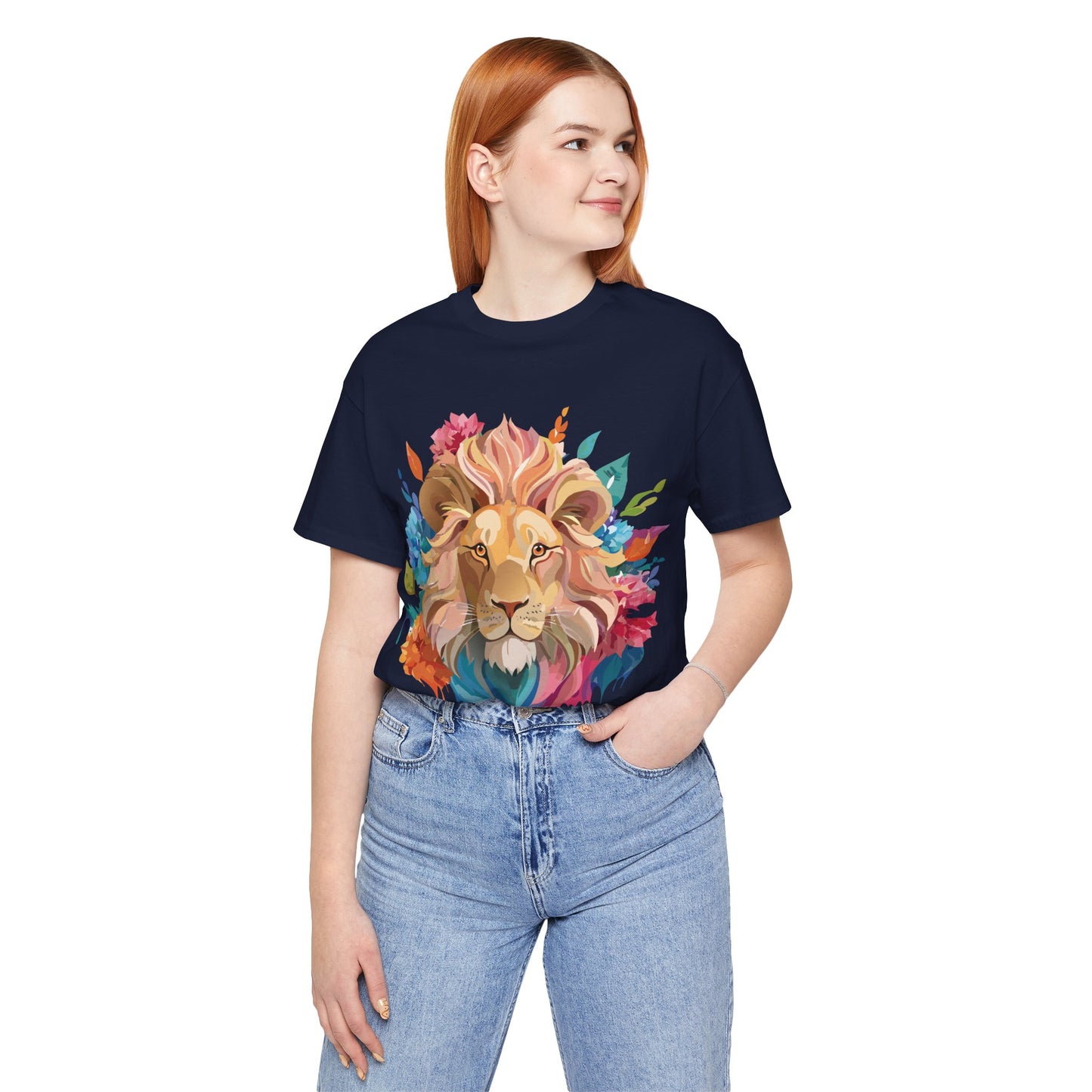 Natural Cotton Tee Shirt with Lion