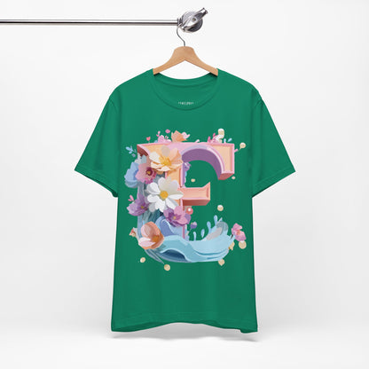 Natural Cotton Tee Shirt - Letters Collection - E Printify
