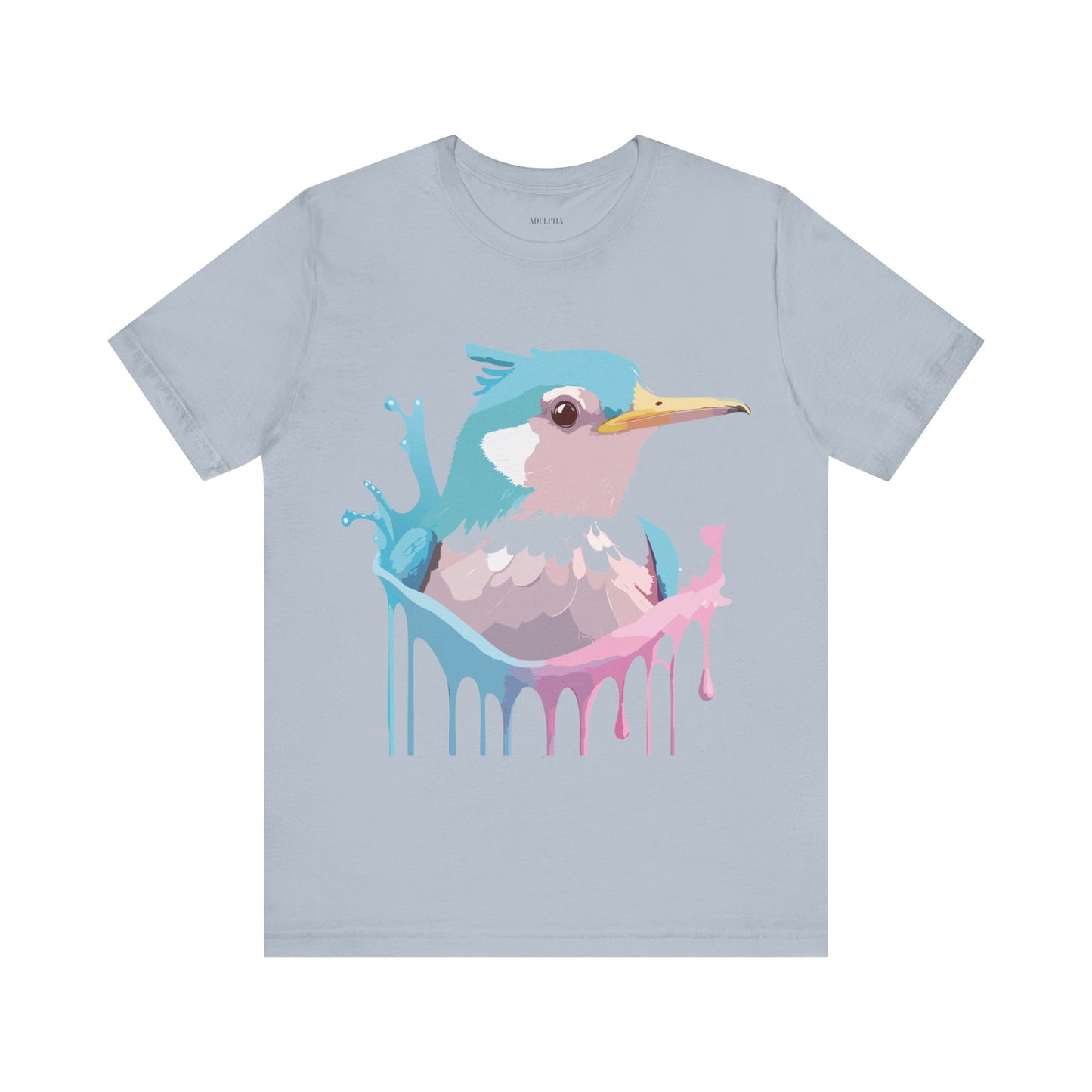 Natural Cotton Tee Shirt with Bird