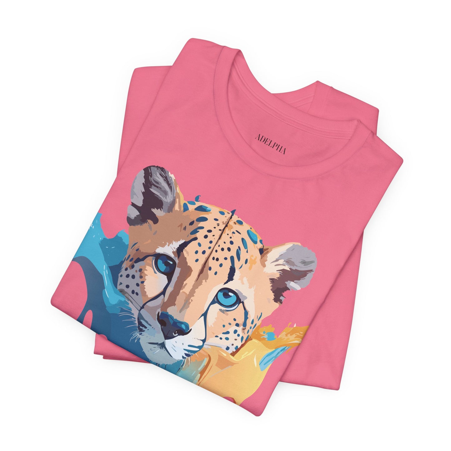 Natural Cotton Tee Shirt with Cheetah