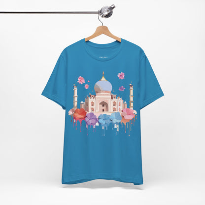 Natural Cotton Tee Shirt - Taj Mahal, India Printify
