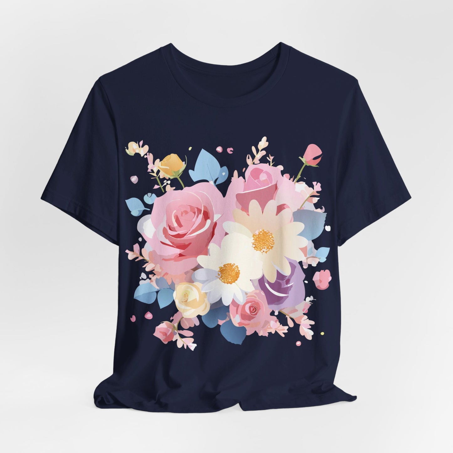 T-Shirt aus natürlicher Baumwolle mit Blumen