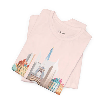 Natural Cotton Tee Shirt - Beautiful Places Collection - Paris Printify